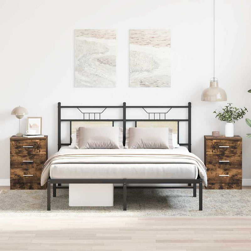 vidaXL 2 db füstös tölgy színű szerelt fa éjjeliszekrény 38x35x56 cm