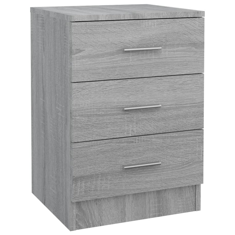 vidaXL 2 db szürke sonoma színű szerelt fa éjjeliszekrény 38x35x56 cm