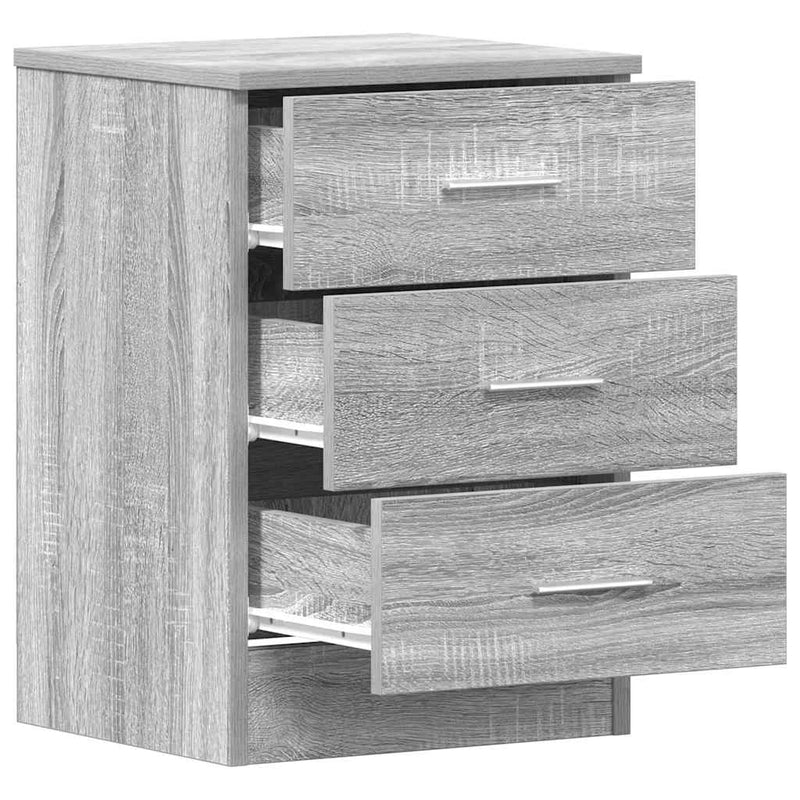 vidaXL 2 db szürke sonoma színű szerelt fa éjjeliszekrény 38x35x56 cm