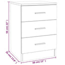 vidaXL 2 db szürke sonoma színű szerelt fa éjjeliszekrény 38x35x56 cm