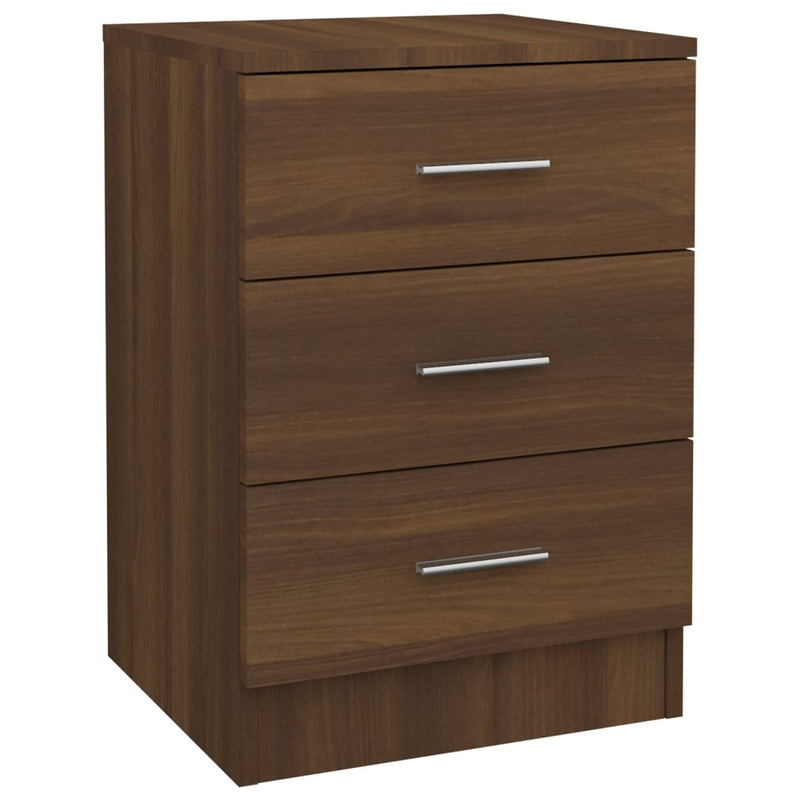 vidaXL 2 db barna tölgy színű szerelt fa éjjeliszekrény 38x35x56 cm