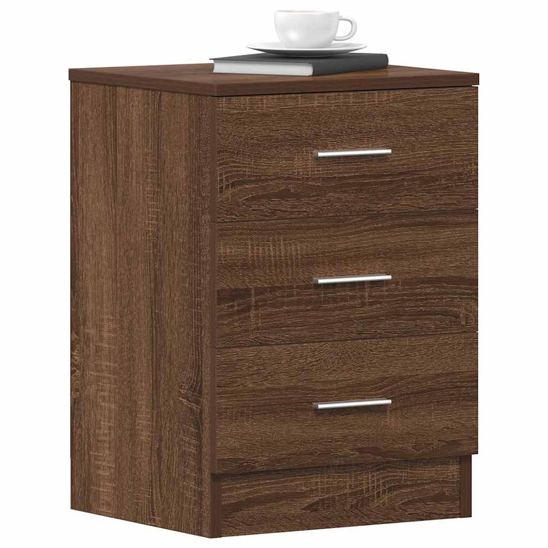 vidaXL 2 db barna tölgy színű szerelt fa éjjeliszekrény 38x35x56 cm