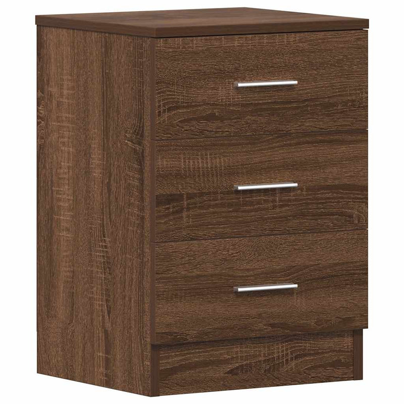 vidaXL 2 db barna tölgy színű szerelt fa éjjeliszekrény 38x35x56 cm