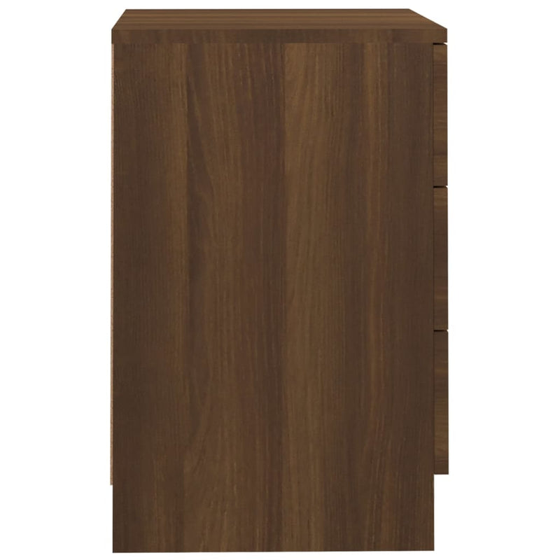 vidaXL 2 db barna tölgy színű szerelt fa éjjeliszekrény 38x35x56 cm