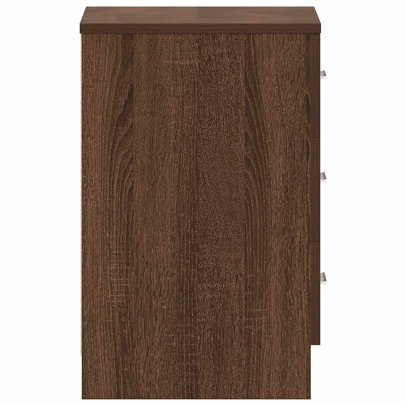 vidaXL 2 db barna tölgy színű szerelt fa éjjeliszekrény 38x35x56 cm