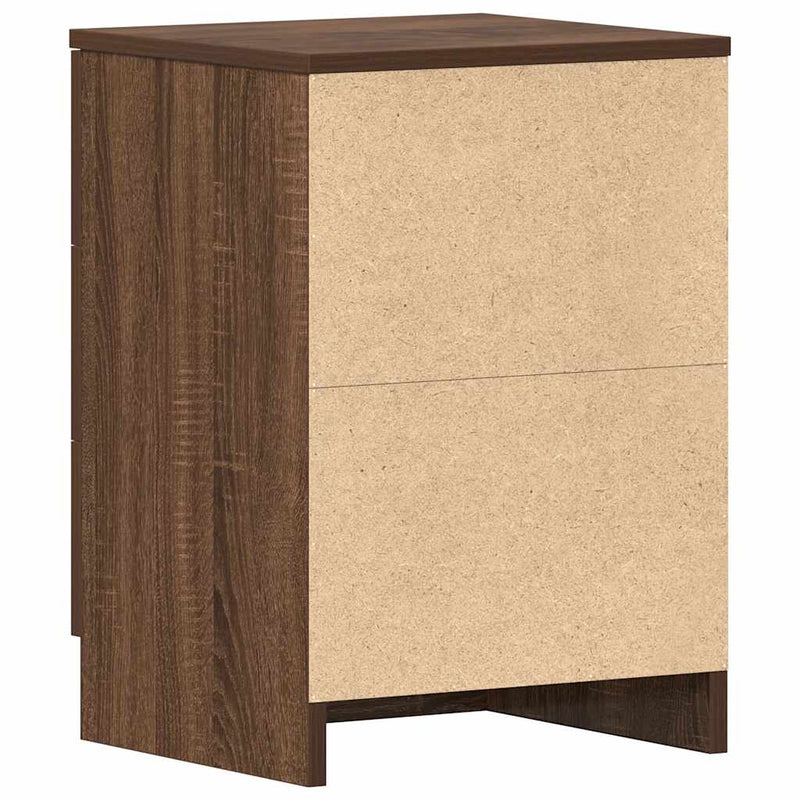 vidaXL 2 db barna tölgy színű szerelt fa éjjeliszekrény 38x35x56 cm
