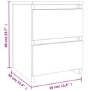vidaXL 2 db szürke sonoma színű rétegelt fa éjjeliszekrény 30 x 30 x 40 cm