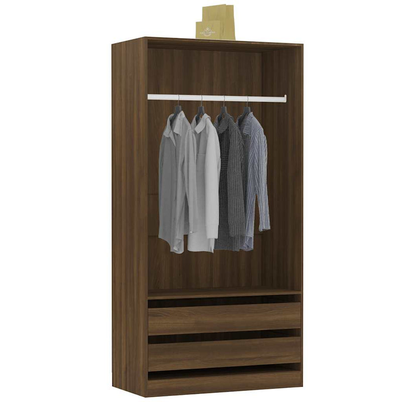 vidaXL barna tölgy színű szerelt fa ruhásszekrény 100 x 50 x 200 cm