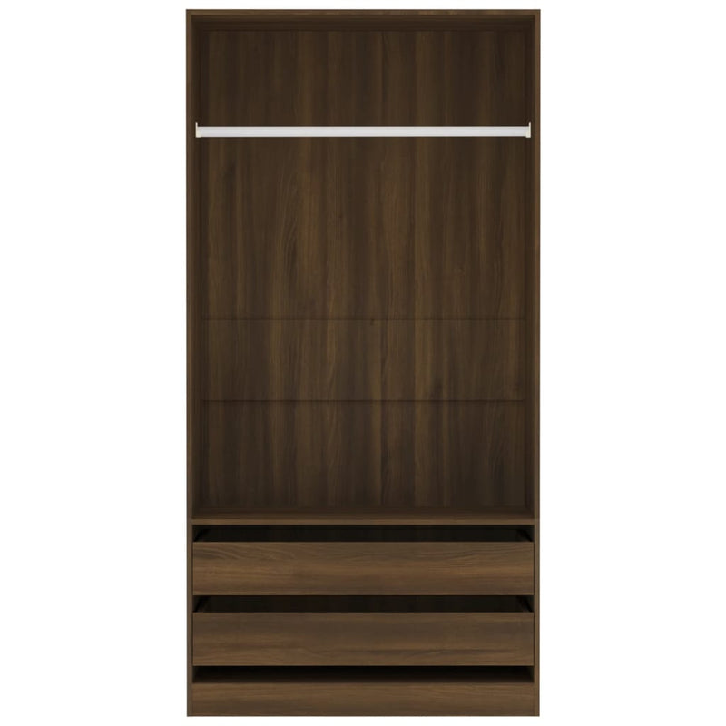vidaXL barna tölgy színű szerelt fa ruhásszekrény 100 x 50 x 200 cm