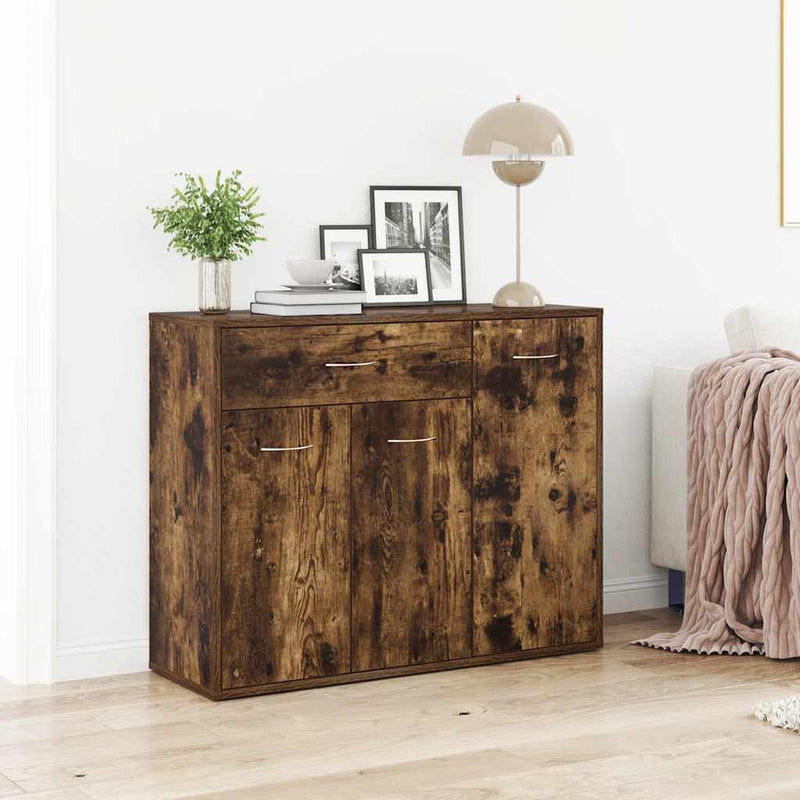 vidaXL füstös tölgy színű szerelt fa tálalószekrény 88x30x70 cm