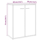 vidaXL szürke sonoma színű szerelt fa tálalószekrény 60 x 30 x 75 cm