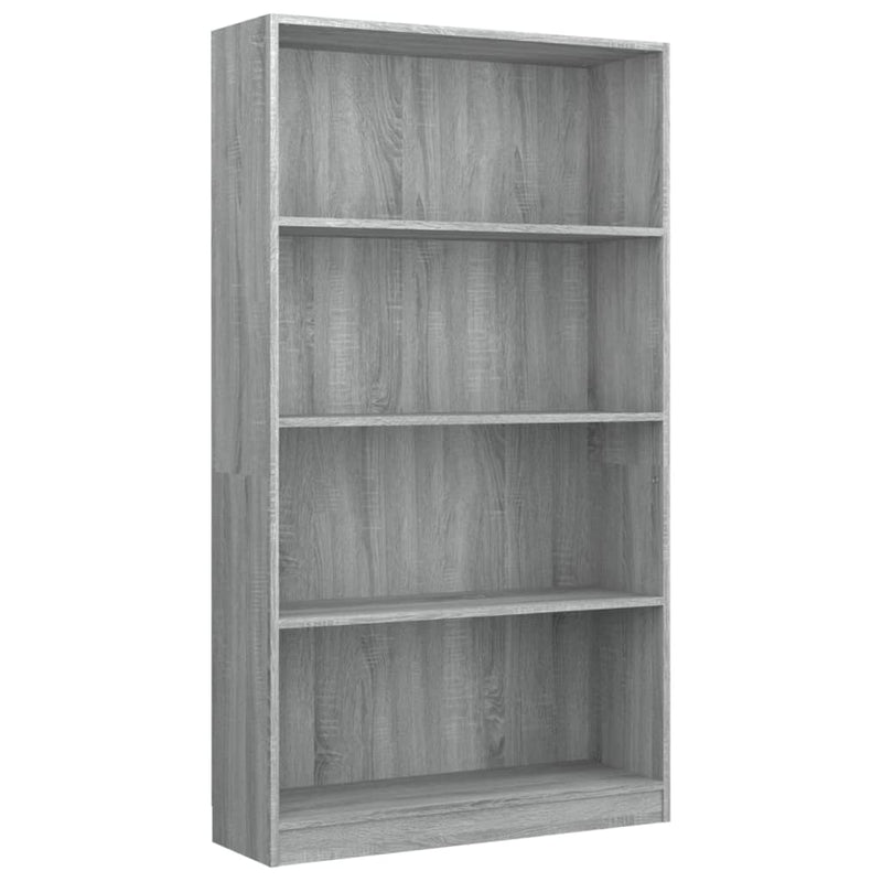 vidaXL 4 szintes szürke sonoma szerelt fa könyvszekrény 80x24x142 cm