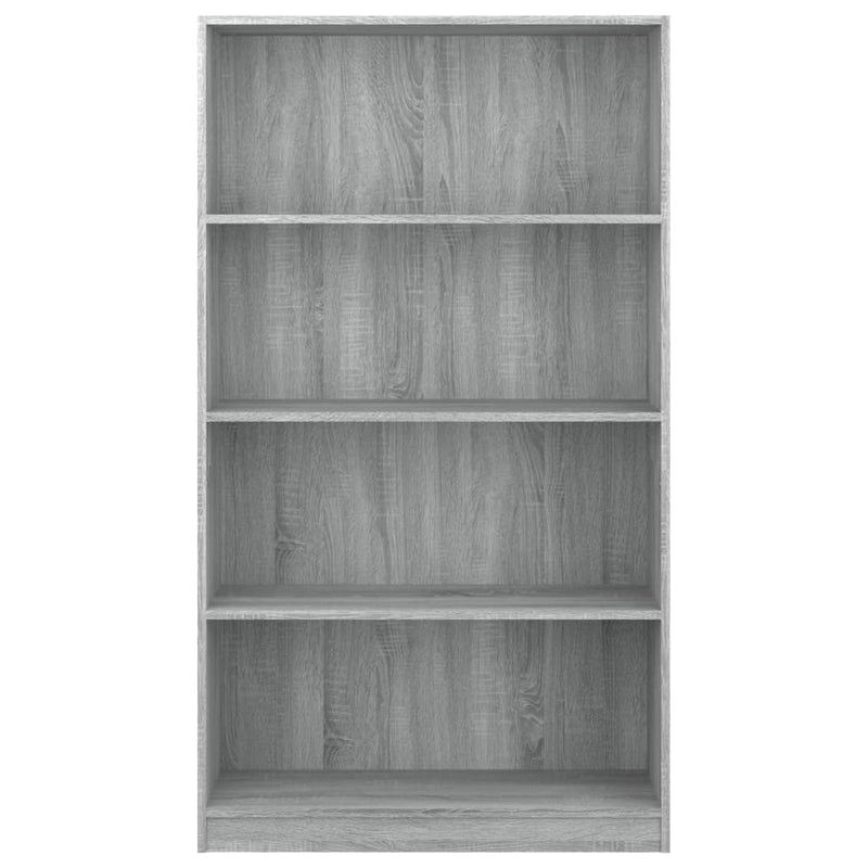 vidaXL 4 szintes szürke sonoma szerelt fa könyvszekrény 80x24x142 cm