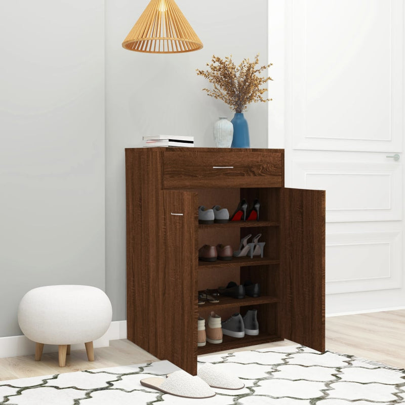 vidaXL barna tölgy színű szerelt fa cipősszekrény 60 x 35 x 84 cm