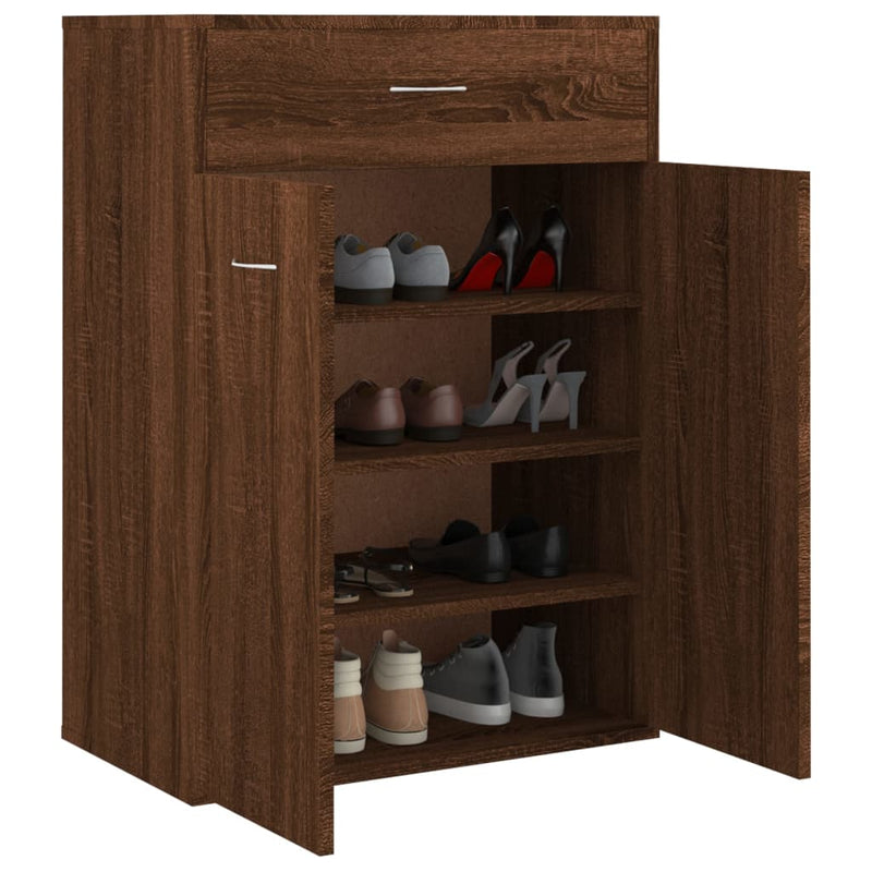 vidaXL barna tölgy színű szerelt fa cipősszekrény 60 x 35 x 84 cm
