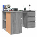 vidaXL szürke sonoma színű szerelt fa sarokíróasztal 145 x 100 x 76 cm