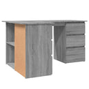 vidaXL szürke sonoma színű szerelt fa sarokíróasztal 145 x 100 x 76 cm