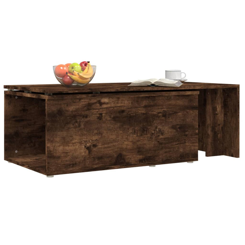 vidaXL füstös tölgy színű fatermék dohányzóasztal 150x50x35 cm