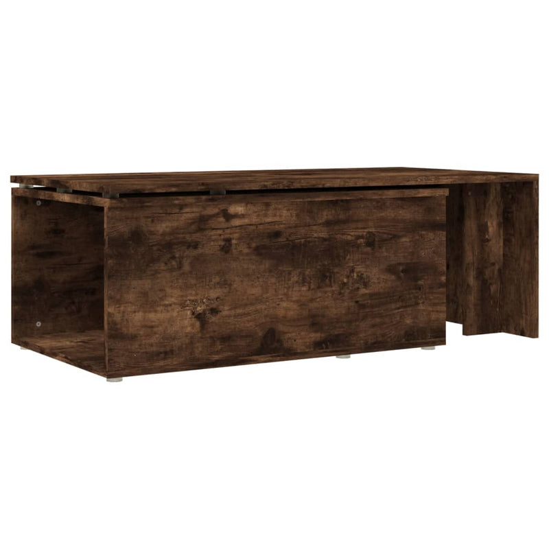 vidaXL füstös tölgy színű fatermék dohányzóasztal 150x50x35 cm