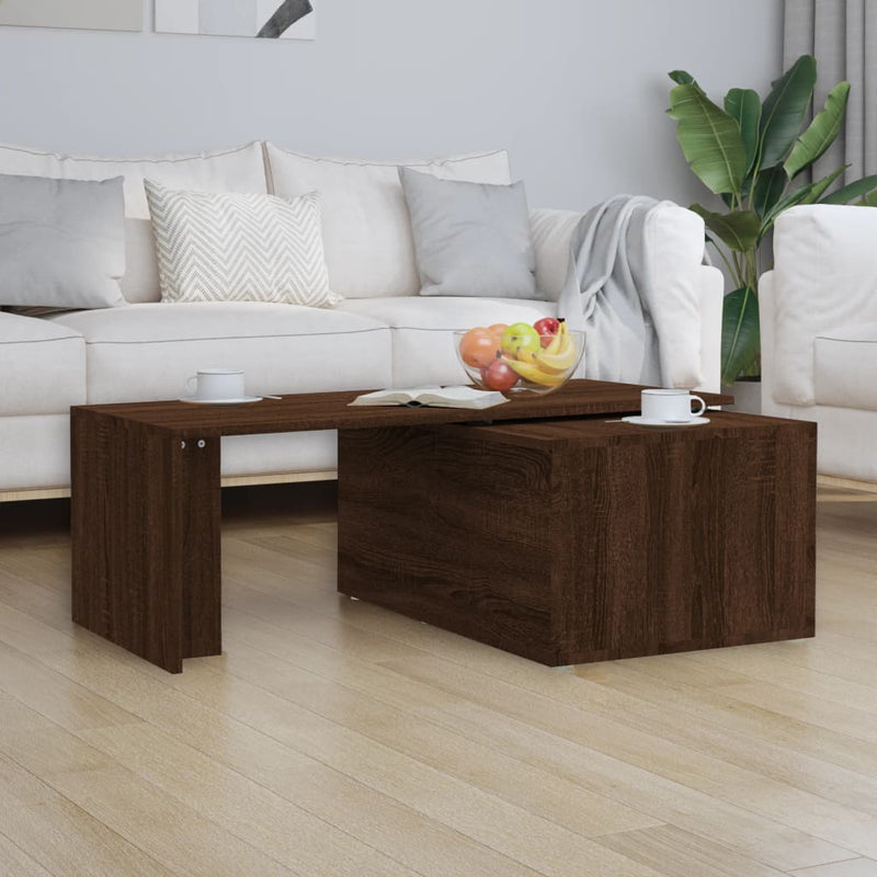 vidaXL barna tölgyszínű szerelt fa dohányzóasztal 150 x 50 x 35 cm
