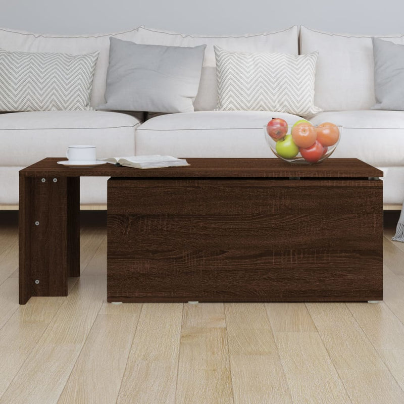 vidaXL barna tölgyszínű szerelt fa dohányzóasztal 150 x 50 x 35 cm