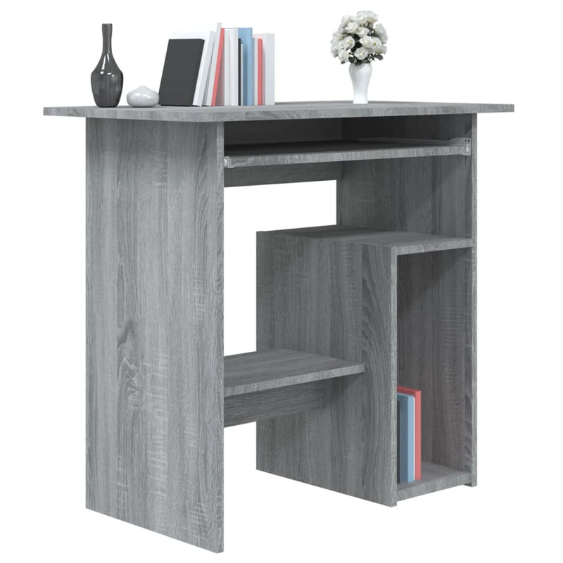 vidaXL szürke sonoma színű szerelt fa íróasztal 80 x 45 x 74 cm