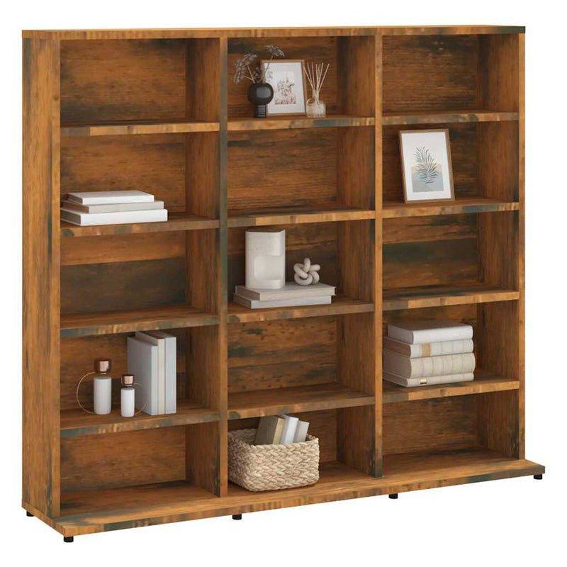 vidaXL füstös tölgy színű szerelt fa CD-szekrény 100 x 23 x 89,5 cm