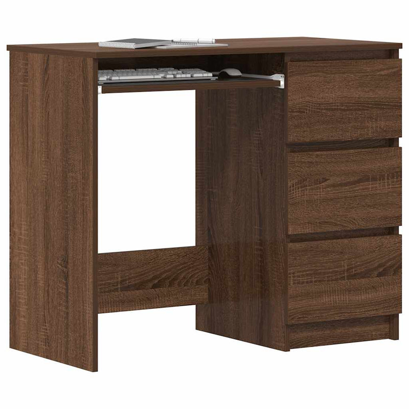 vidaXL barna tölgy színű szerelt fa íróasztal 90 x 45 x 76 cm