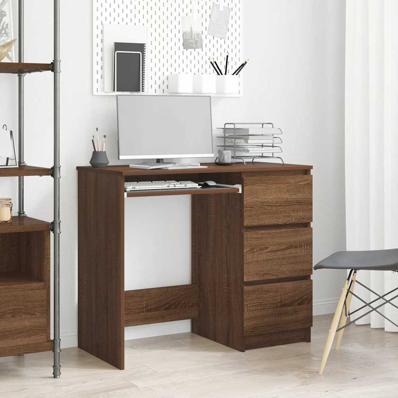 vidaXL barna tölgy színű szerelt fa íróasztal 90 x 45 x 76 cm
