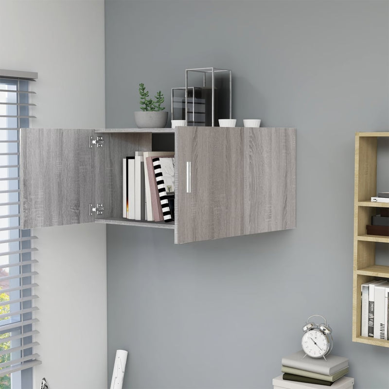 vidaXL szürke sonoma színű szerelt fa faliszekrény 80 x 39 x 40 cm