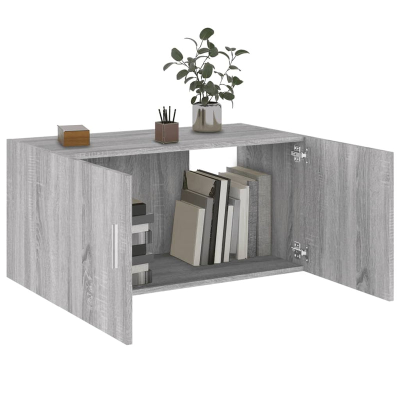vidaXL szürke sonoma színű szerelt fa faliszekrény 80 x 39 x 40 cm