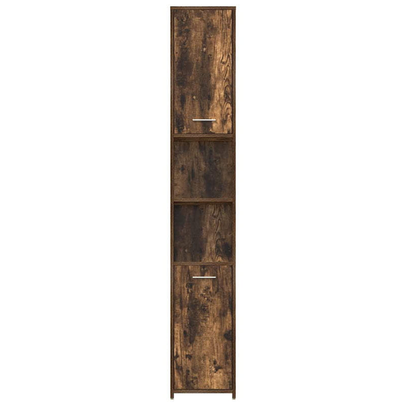 vidaXL füstös tölgy színű szerelt fa fürdőszobaszekrény 30x30x183,5 cm
