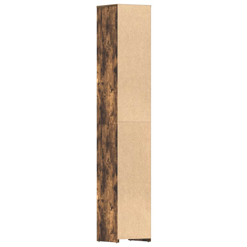 vidaXL füstös tölgy színű szerelt fa fürdőszobaszekrény 30x30x183,5 cm