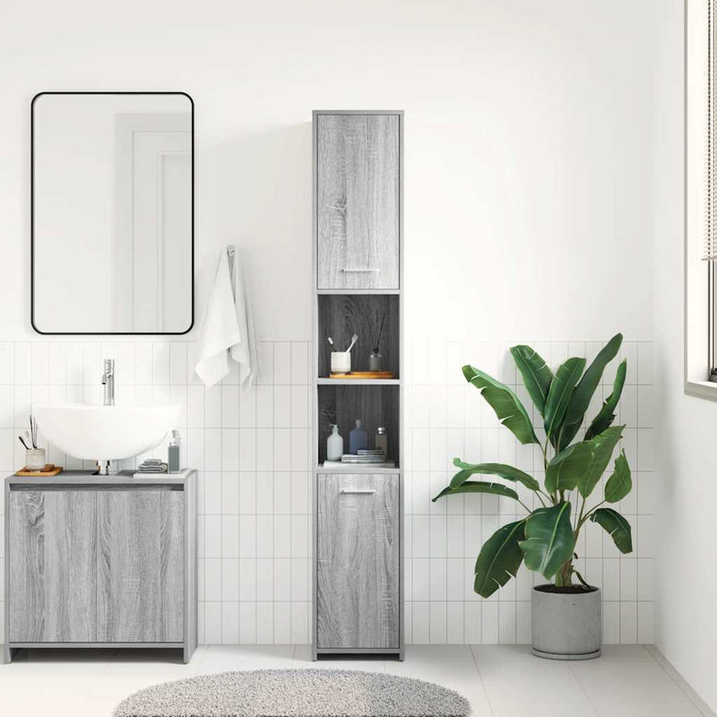 vidaXL szürke sonoma színű szerelt fa fürdőszobaszekrény 30x30x83,5 cm
