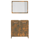 vidaXL füstös tölgy színű szerelt fa fürdőszobai bútorszett