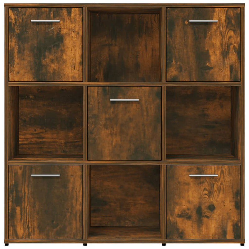vidaXL füstös tölgyszínű szerelt fa könyvszekrény 90 x 30 x 90 cm