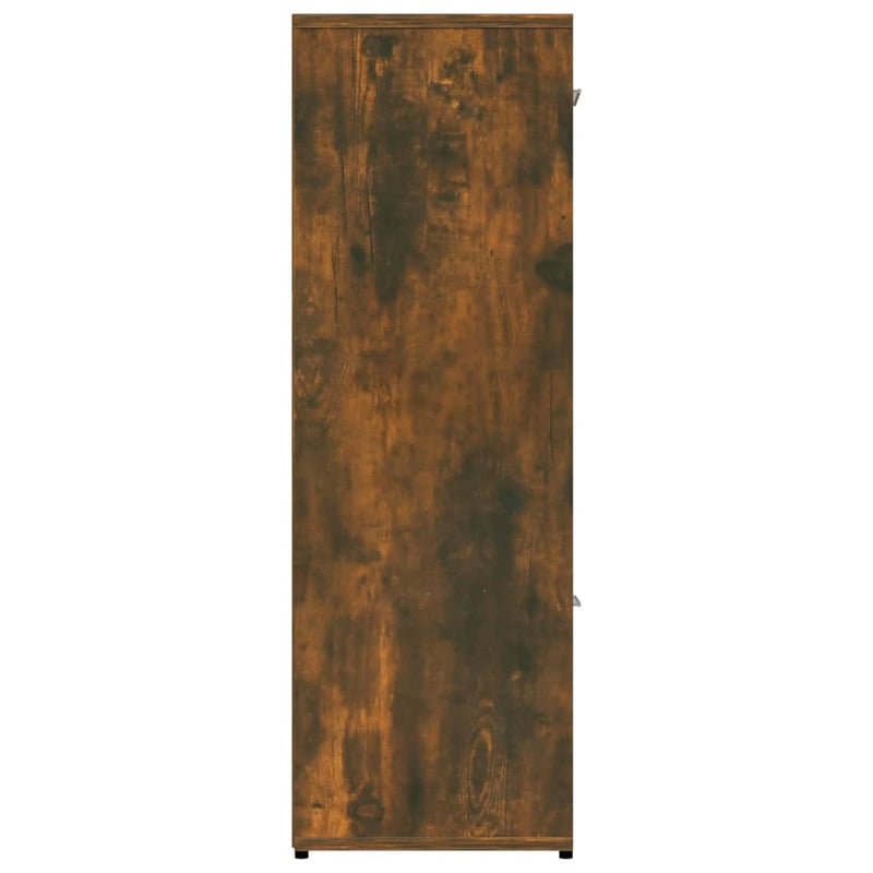 vidaXL füstös tölgyszínű szerelt fa könyvszekrény 90 x 30 x 90 cm
