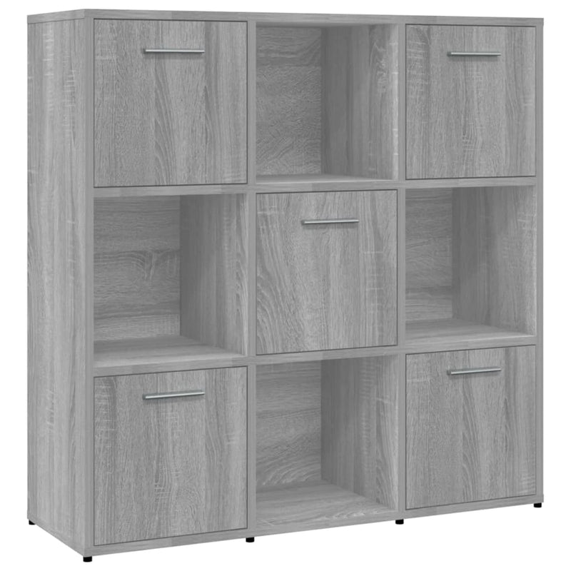 vidaXL szürke sonoma színű szerelt fa könyvszekrény 90 x 30 x 90 cm