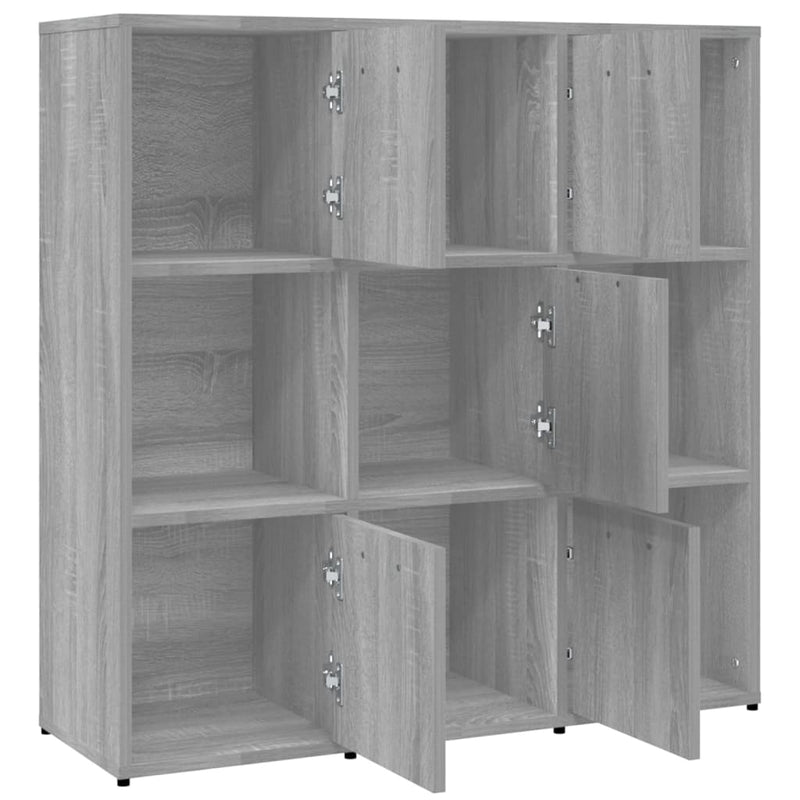 vidaXL szürke sonoma színű szerelt fa könyvszekrény 90 x 30 x 90 cm