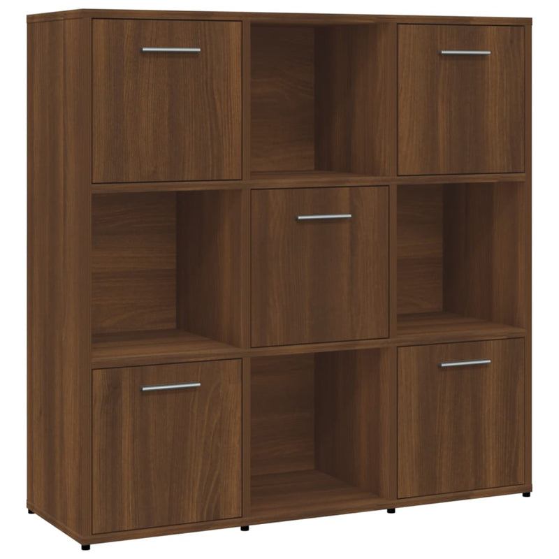 vidaXL barna tölgyszínű szerelt fa könyvszekrény 90 x 30 x 90 cm