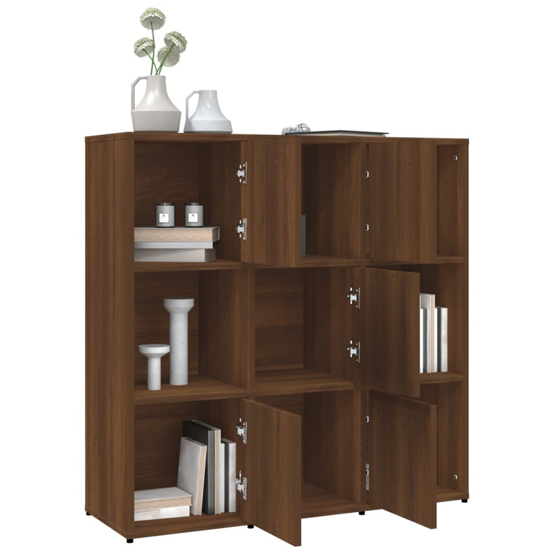 vidaXL barna tölgyszínű szerelt fa könyvszekrény 90 x 30 x 90 cm