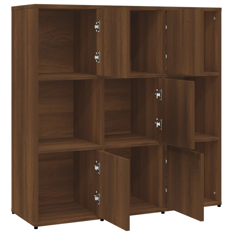 vidaXL barna tölgyszínű szerelt fa könyvszekrény 90 x 30 x 90 cm