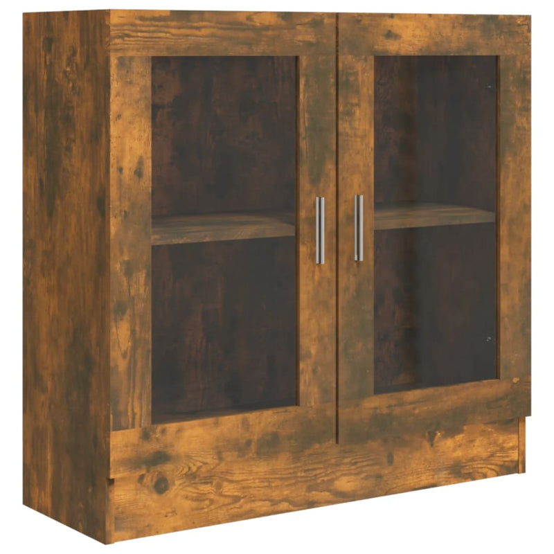 vidaXL füstös tölgy színű szerelt fa vitrinszekrény 82,5x30,5x80 cm