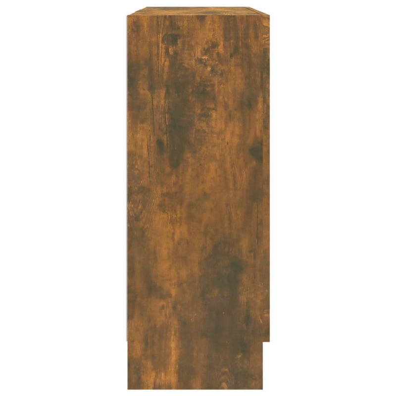 vidaXL füstös tölgy színű szerelt fa vitrinszekrény 82,5x30,5x80 cm