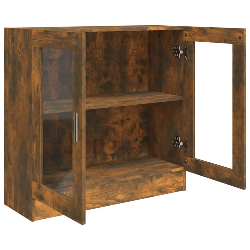 vidaXL füstös tölgy színű szerelt fa vitrinszekrény 82,5x30,5x80 cm