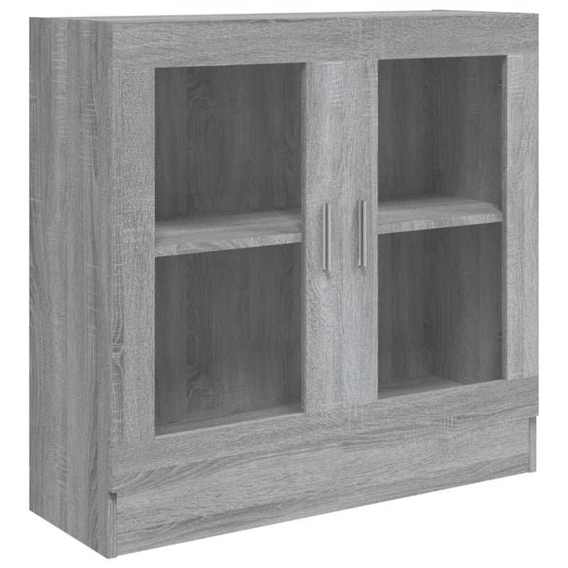 vidaXL szürke sonoma színű szerelt fa vitrinszekrény 82,5x30,5x80 cm
