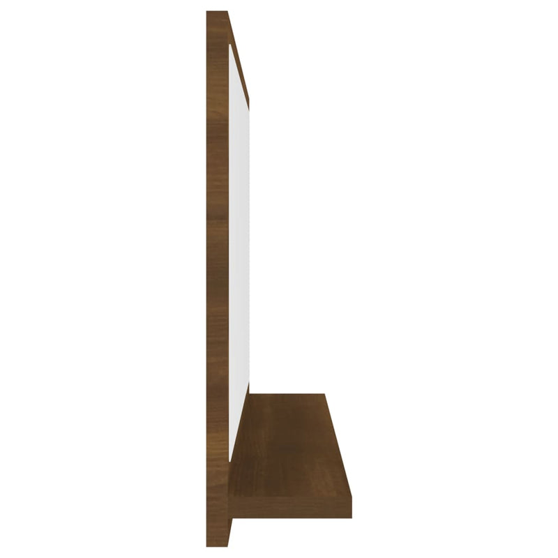 vidaXL barna tölgy színű szerelt fa fürdőszobatükör 60x10,5x37 cm