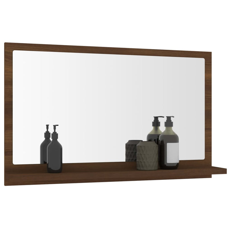vidaXL barna tölgy színű szerelt fa fürdőszobatükör 60x10,5x37 cm