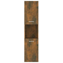 vidaXL füstös tölgy színű szerelt fa fürdőszobaszekrény 30x30x130 cm