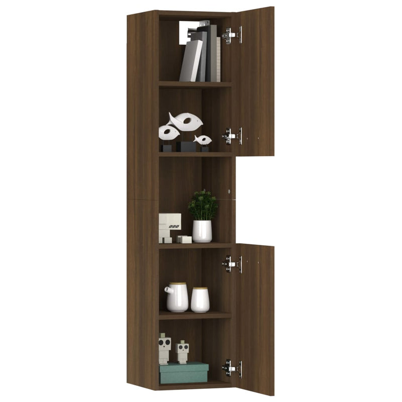 vidaXL barna tölgyszínű szerelt fa fürdőszobaszekrény 30x30x130 cm